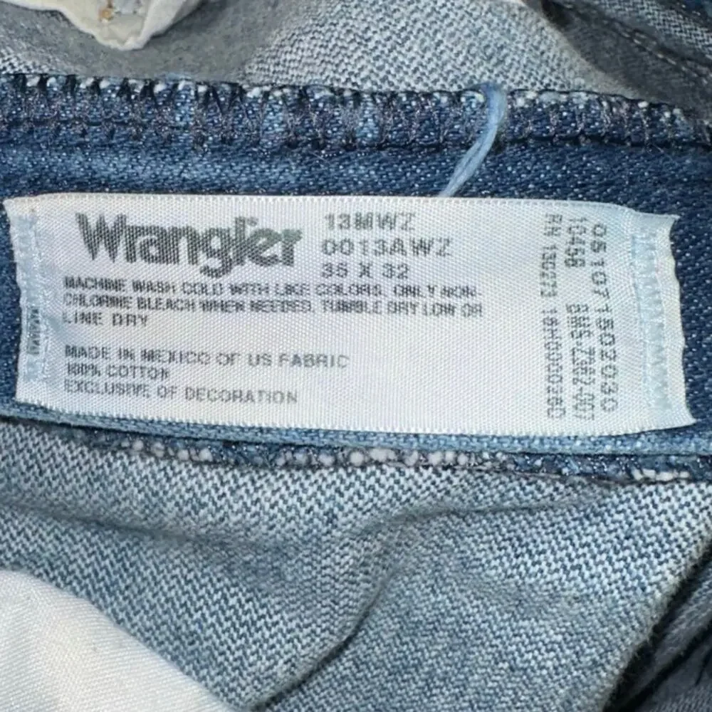 Wrangler‎ Jeans 35x32 Relaxed Straight Leg Blue Denim Classic Western Workwear
